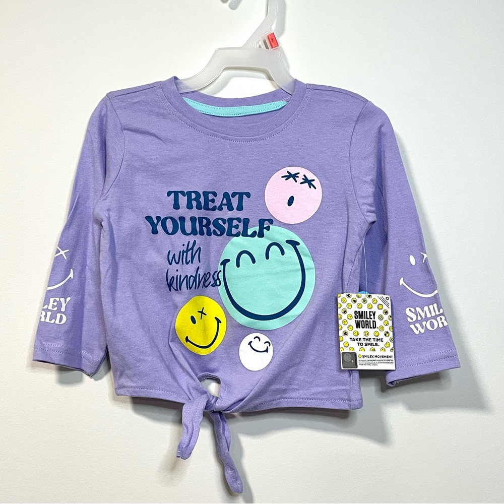 🔵3/$25 NEW Smiley World Treat Yourself With Kindness Long Sleeve Shirt (size 2T)